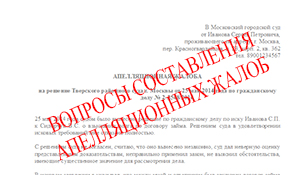 Апелляционная жалоба по гражданскому делу, образец 2020 года